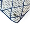 Arabella Blue  And Natural Cotton Knitted Cushion Cover 30X50 Cm
