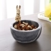 Marble Nut candy  Bowl Brass Bunny embedded