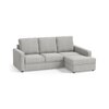 Apollo Compact Sofa (Colour : Vapour Grey, Cushion : Soft, Back Type : High Back, Seating Capacity : Right Aligned 2 Seater + Right Aligned Chaise + Ottoman)