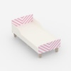 Minimalist Kids Toddler Bed in White and Pink Stripes
