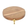 Ireka Homes Kaarigari Acacia Wood Trivet with Metal Legs (9x2 in)