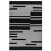 Jaipur Rugs Modern Striped Wool 5x8 Feet Forever Blue And Charcoal Slate Dhurrie Carpet