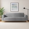 Josbert Velvet 3 Seater Sofa In Grey Colour
