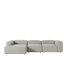 Elegantedge Wood Right Aligned 3-Seater With Upholstery Non Storage Sofa In Grey Colour