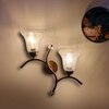 Devansh Metal Electric Wall Light in Gold Colour with Clear Shade Count of 2 Lights