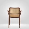Kepler Brooks Zen Cafeteria Dining Chair With Arms in Brown Colour