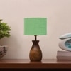 Devansh Green Jute Table Lamp With Wood Natural Base (7X13 Inches)-17