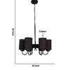 Devansh Black Wall Mounted Lamp With Black  Cotton Shade