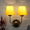 Devansh Metal Electric Wall Light in Gold Colour with White Shade Count of 2 Lights