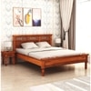 Medhasvini Solid Wood Queen Size Non Storage Bed In Honey Finish