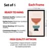 The Castle Decor Boho Abstract Botanical Wall Art Set of 6 Design 1 11x17 Inch