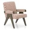 Chandigarh Lounge Chair in Crimson Floral Buti Colour