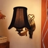 Devansh Gold Antique Wall Mounted Lamp With Black  Cotton Shade