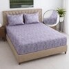 Lavender Floral cotton 400 Tc fitted Super King Size Bedsheet With 2 Pillow Covers