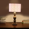 Devansh Multicolor Cotton Table Lamp With  Wood Natural Base (7X17.5 Inches)-16