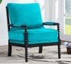 Luxe Linen Fabric Lounge Chair- Teal