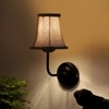 Devansh Black Wall Mounted Lamp With Beige Jute Shade