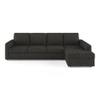 Apollo Compact Sofa (Colour : Graphite Grey, Cushion : Hard, Back Type : Regular, Seating Capacity : Right Aligned 3 Seater + Right Aligned Chaise + Ottoman)