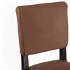 Newport wood Set of 2 Dining Chairs in Taupe Brown Velvet Upholstery with MAHAGONY FINISH