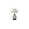 Jordan off-white cotton Glass Table lamp with Iron Base