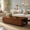 Bromley Sheesham Wood Chevron Coffee Table in Walnut Finish