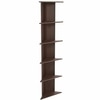 BLUEWUD Cadlic Engineered Wood Wall Decor Multi-Tier Corner Shelf Display Rack Decorative Hall D�cor for Living Room Home Furniture 6 Shelves (Wenge)