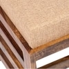 Houston Sheesham Wood Stool in Teak Finish with Jute Beige Cushion