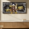 Money Graffiti Pop Art Canvas Wall Painting Living Room Decor 22x46 Inch