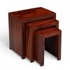 Oakland Sheesham Wood Contemporary Set Of 3 Nesting Tables In Honey Finish