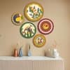 The Castle Decor Madhubani Wall Plates Set of 5 Traditional Indian Folk Art (Style 1)