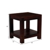 Box Solid Wood Bedside Table in Walnut Finish