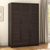 Bennis Engineered Wood 3 Door Wardrobe Without Mirror in Dark Walnut Finish