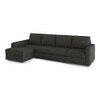 Apollo Compact Sofa (Colour : Graphite Grey, Cushion : Soft, Back Type : Regular, Seating Capacity : Left Aligned 3 Seater + Left Aligned Chaise + Ottoman)