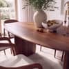 Zen Asymmetric Solid Wood 6 Seater Dining Table in Honey Finish