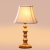 Devansh Off-White Cotton Vintage  Lamp With Wood Base (12X8X18.25)