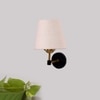 Devansh Metal Electric Wall Light in Black Colour with White Shade Count of 1 Light