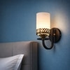 Eliante Wall Lights Mild Steel, Glass & Glass Material Brown,Gold & White Finish