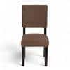 Newport wood Dining Chair in Taupe Brown Velvet Upholstery with MAHAGONY FINISH