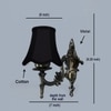 Devansh Gold Antique Wall Mounted Lamp With Black  Cotton Shade