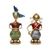 Desert Art Metal Handpainted Couple Musician Showpiece Set of 2