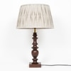Akira hand crafted Solid wood walnut finish Table Lamp With Natural Linen Shade