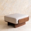 Anish Solid Wood Ottoman in Brown Colour