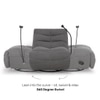 Avery One Seater Manual Fabric Recliner in Graphite Grey Colour