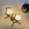 Devansh Metal Electric Wall Light in Gold Colour with Multi Shade Count of 2 Lights