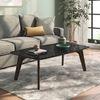 Galaxy Rectangular Stone Coffee Table In American Walnut Finish