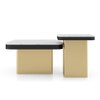 Filo Banswara Marble And Metal Nesting Coffee Table In Rough Gold Finish