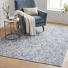 Neulooms Handloom Knotted Reversible Flatweave Square Rug Blue or Ivory 7x7