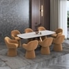 Aeris Ceramic 6 to 8 Seater Extendable Dining Table With 6 Selene Dining Chair