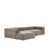 Elegantedge Wood Right Aligned 3-Seater With Upholstery Non Storage Sofa In Grey Colour