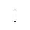 Naia White Natural Fiber Floor Lamp with Black Iron Base